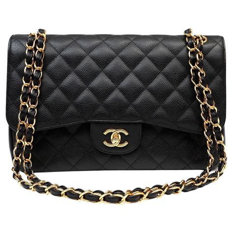 chanel bag black gold - black chanel jumbo flap bag.